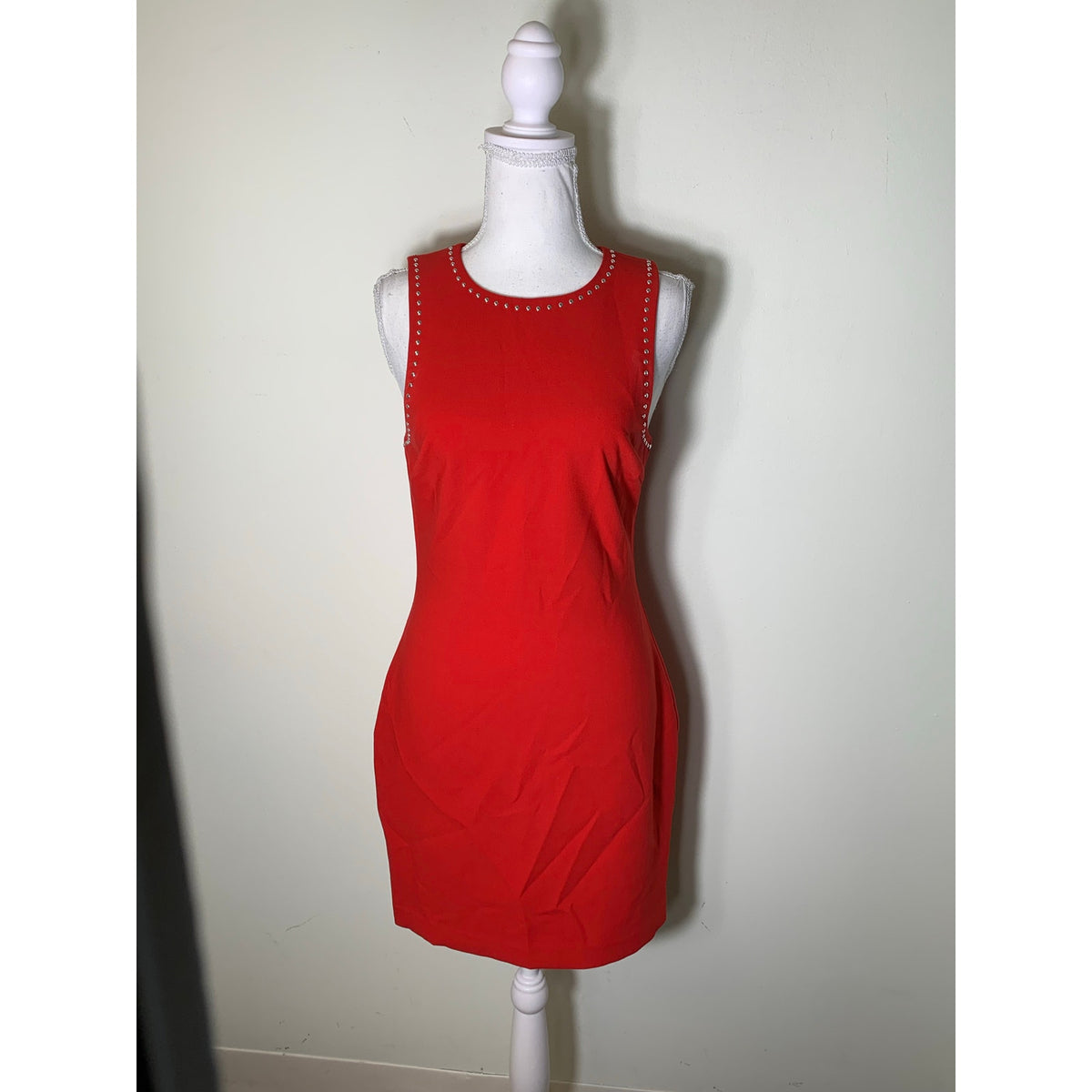 Likely Red Studded Bodycon Mini Dress Sz 4