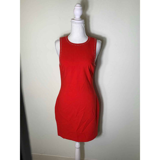 Likely Red Studded Bodycon Mini Dress Sz 4