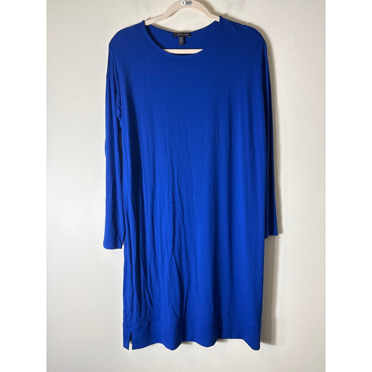 Eileen Fisher Bright Blue Long Sleeve Knee Length Dress Sz XS