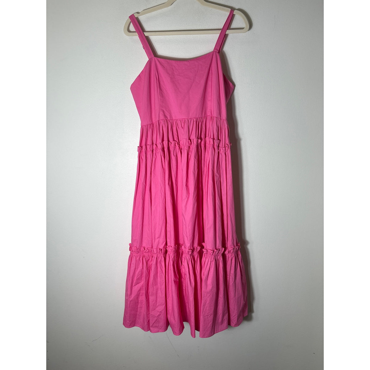 NWT Pinch Pink Sleeveless Tiered Cotton Midi Dress Sz L