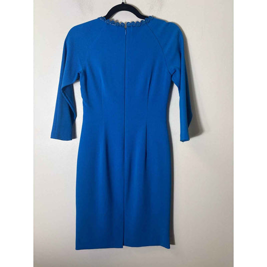 Antonio Melani Blue Long Sleeve Special Occasion Midi Dress Sz 0
