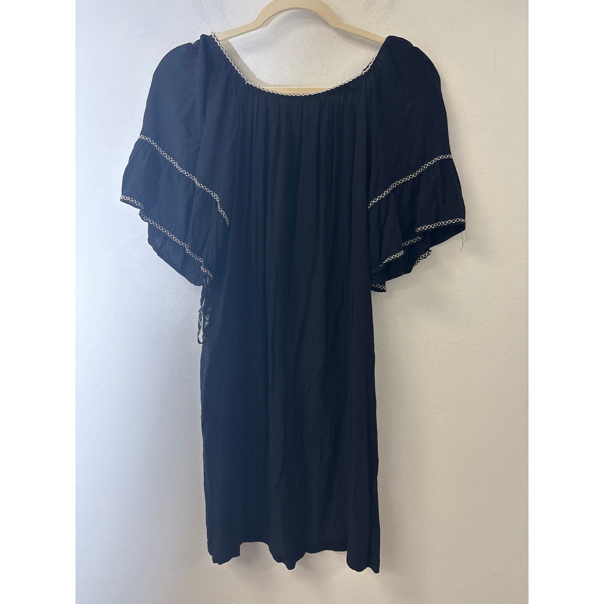 Max Studio Black wih White Embroidery Dress Sz M