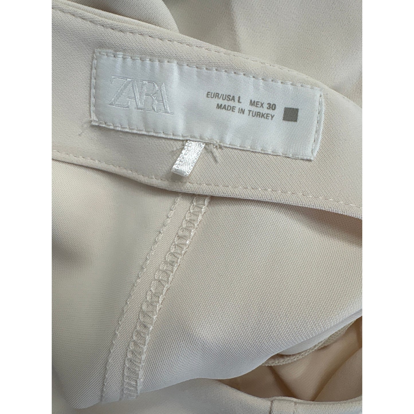 Zara Ivory Back Zip Maxi Skirt Sz L