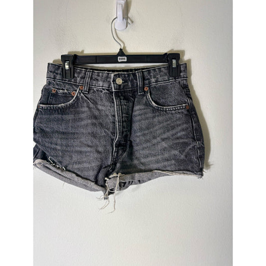 Zara Black Denim Cut Off Shorts Sz 2