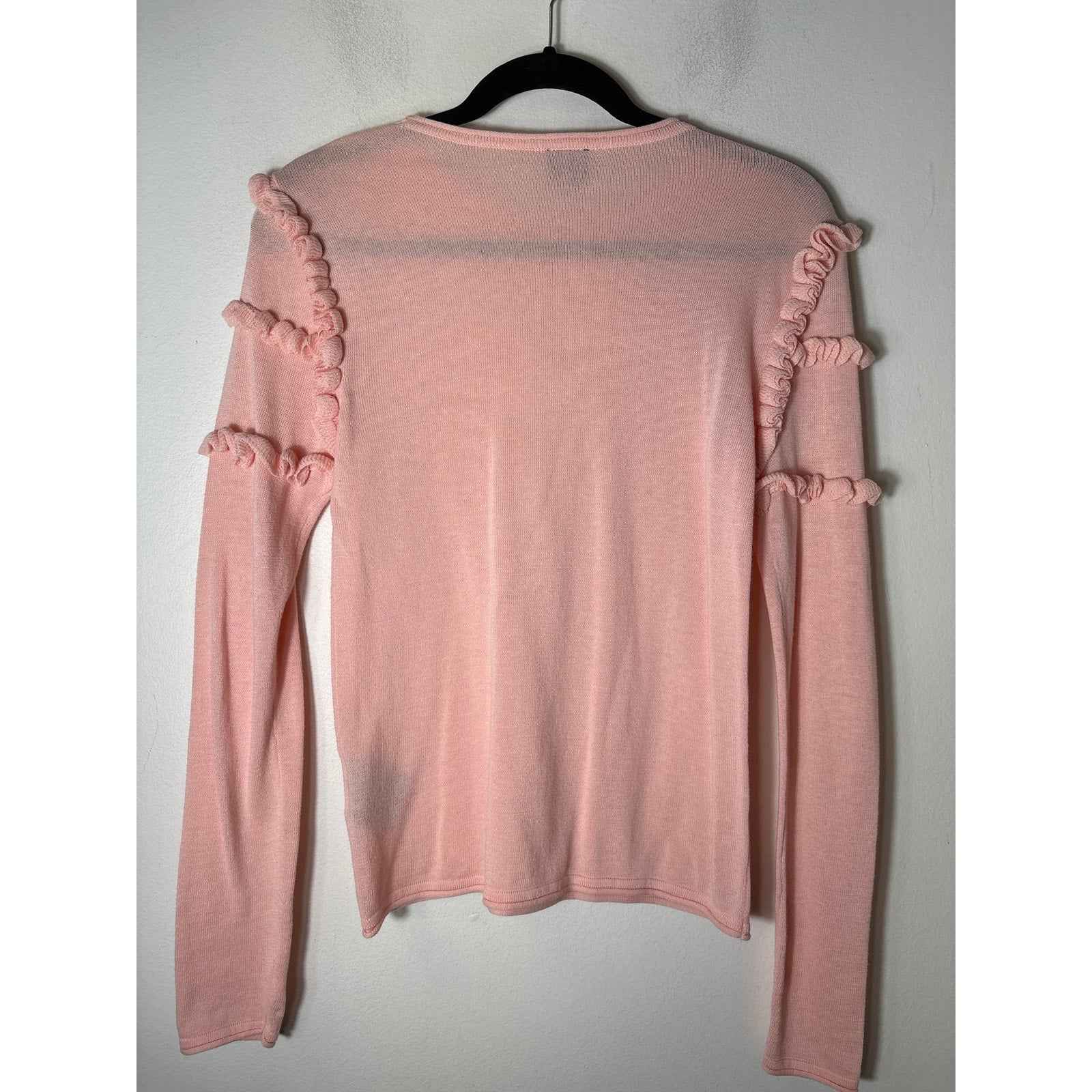 Love Token Pink Ruffled Pullover Sweater Sz S
