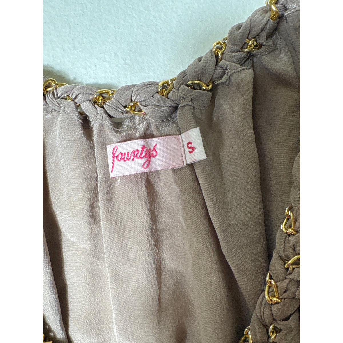 founty's Light Brown Silk Tank Sz S