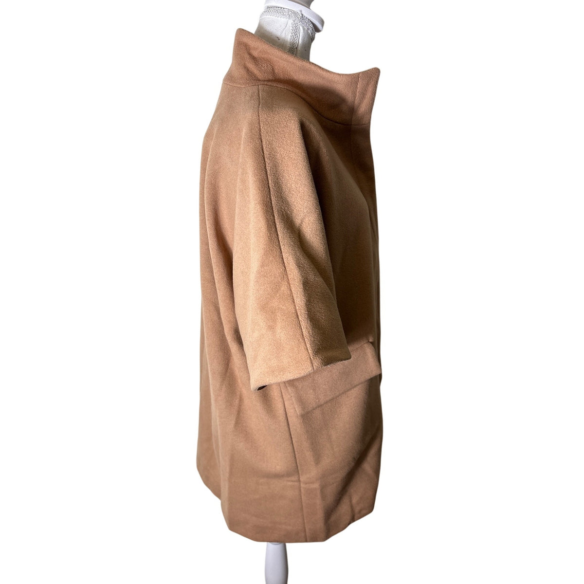 Emerson Fry Camel Colored Short Sleeve Wool Coat Sz XS