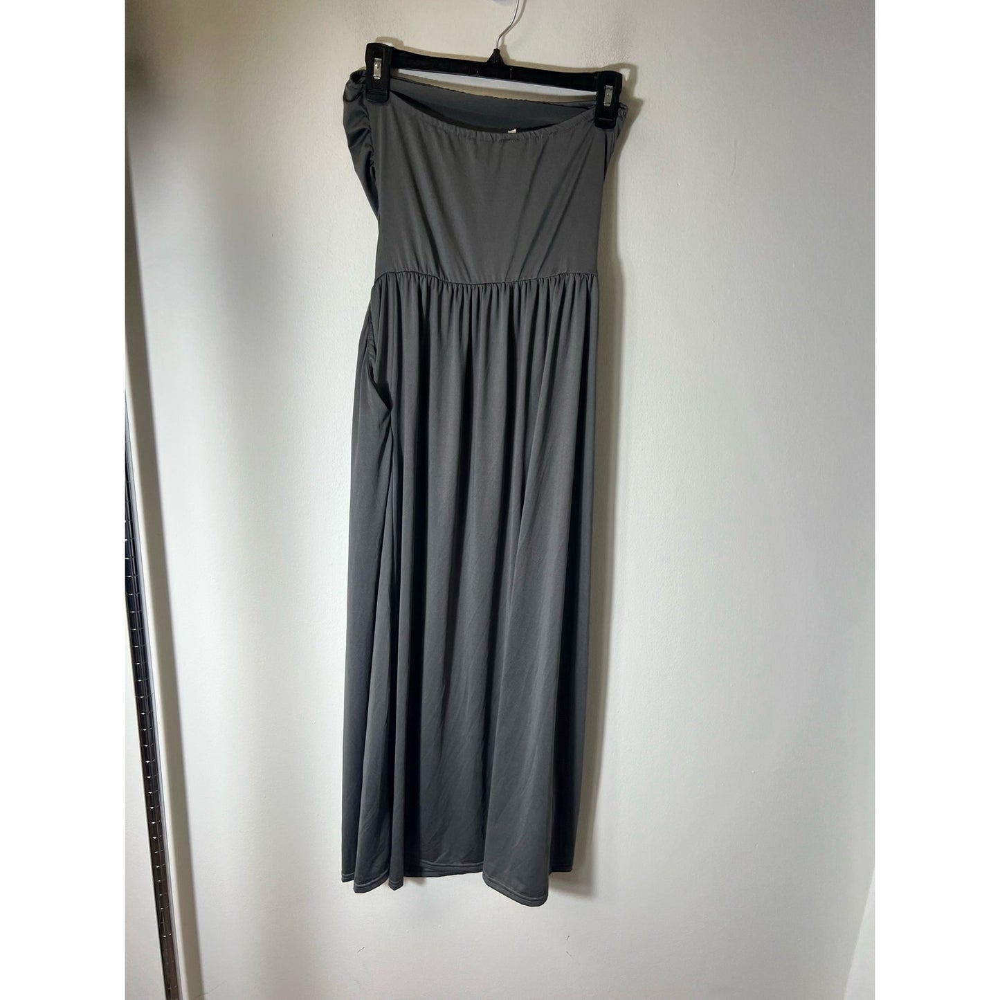 Womens Gray strapless polyester/elastane dress medium