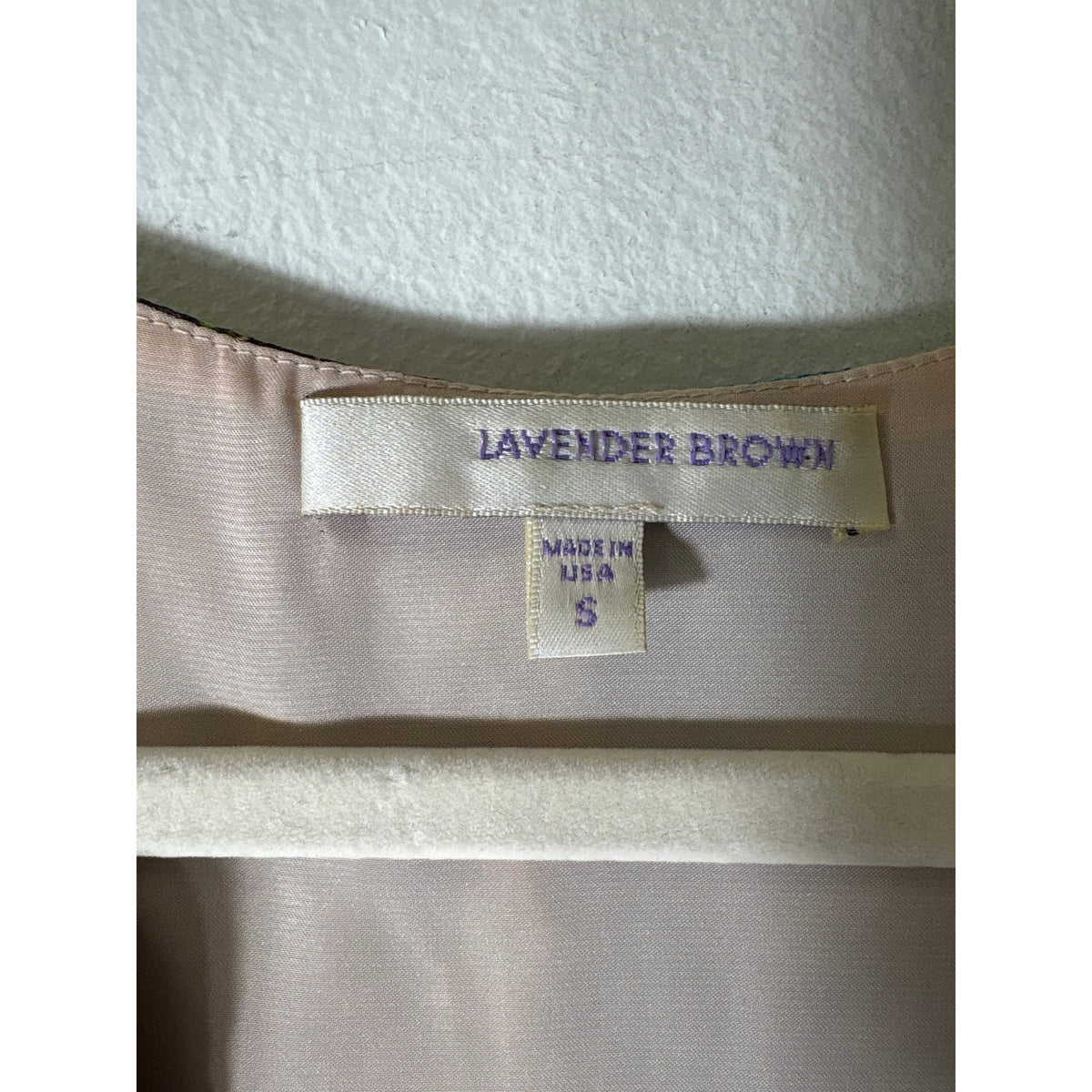 Lavender Brown Multicolor Long Sleeve A-Line V-Neck Mini Dress Sz S