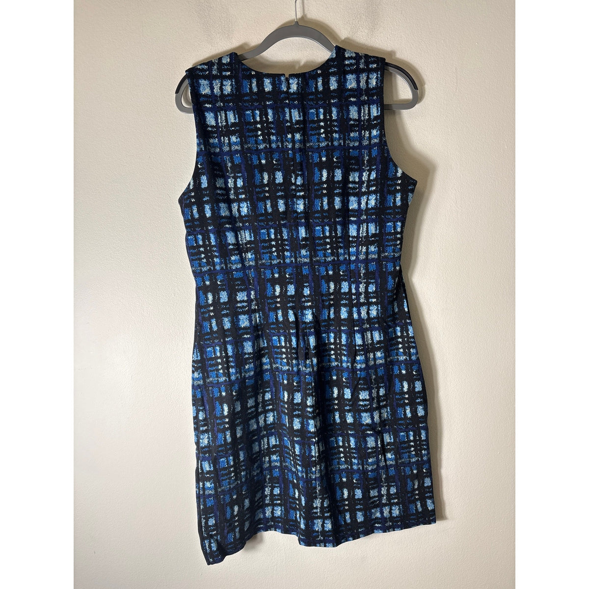J.McLaughlin Blue and Black Sleeveless Shift Dress Sz L