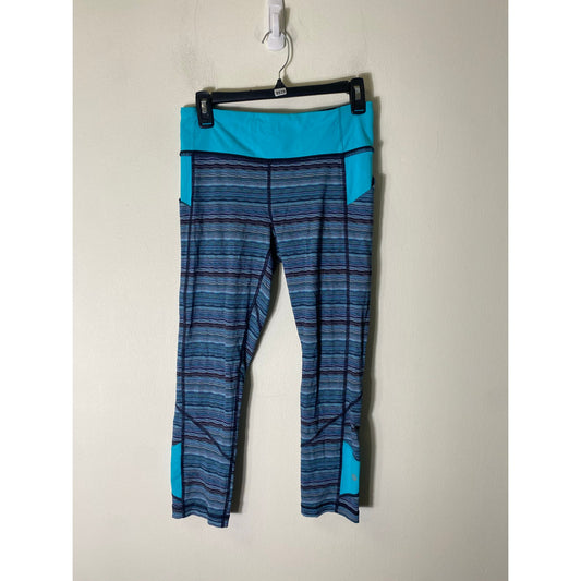 Lulul Lemon Blue and Teal Capri Leggings Sz 6