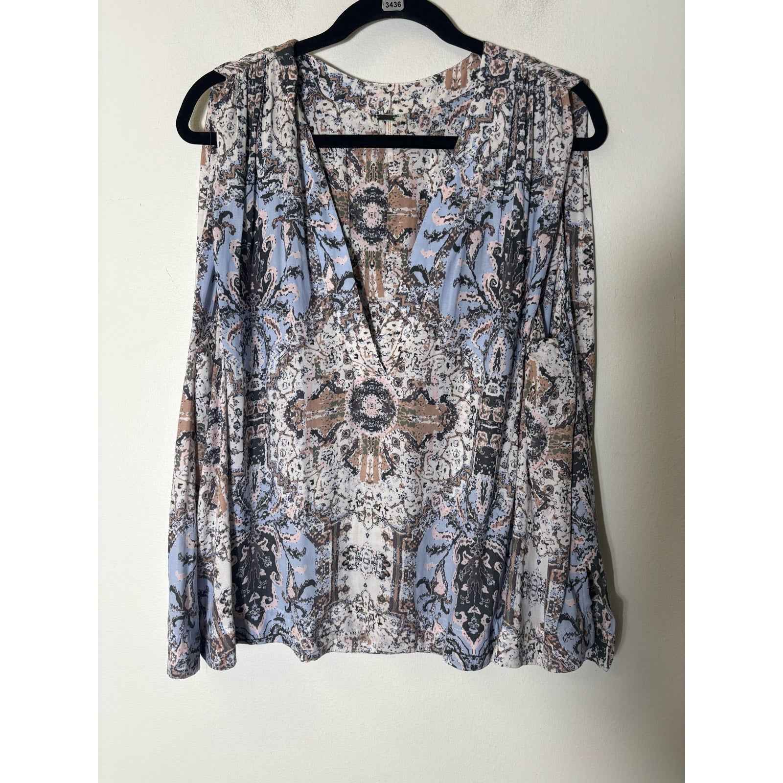 Free People Multicolored Sleeveless Tunic Style Top Sz L