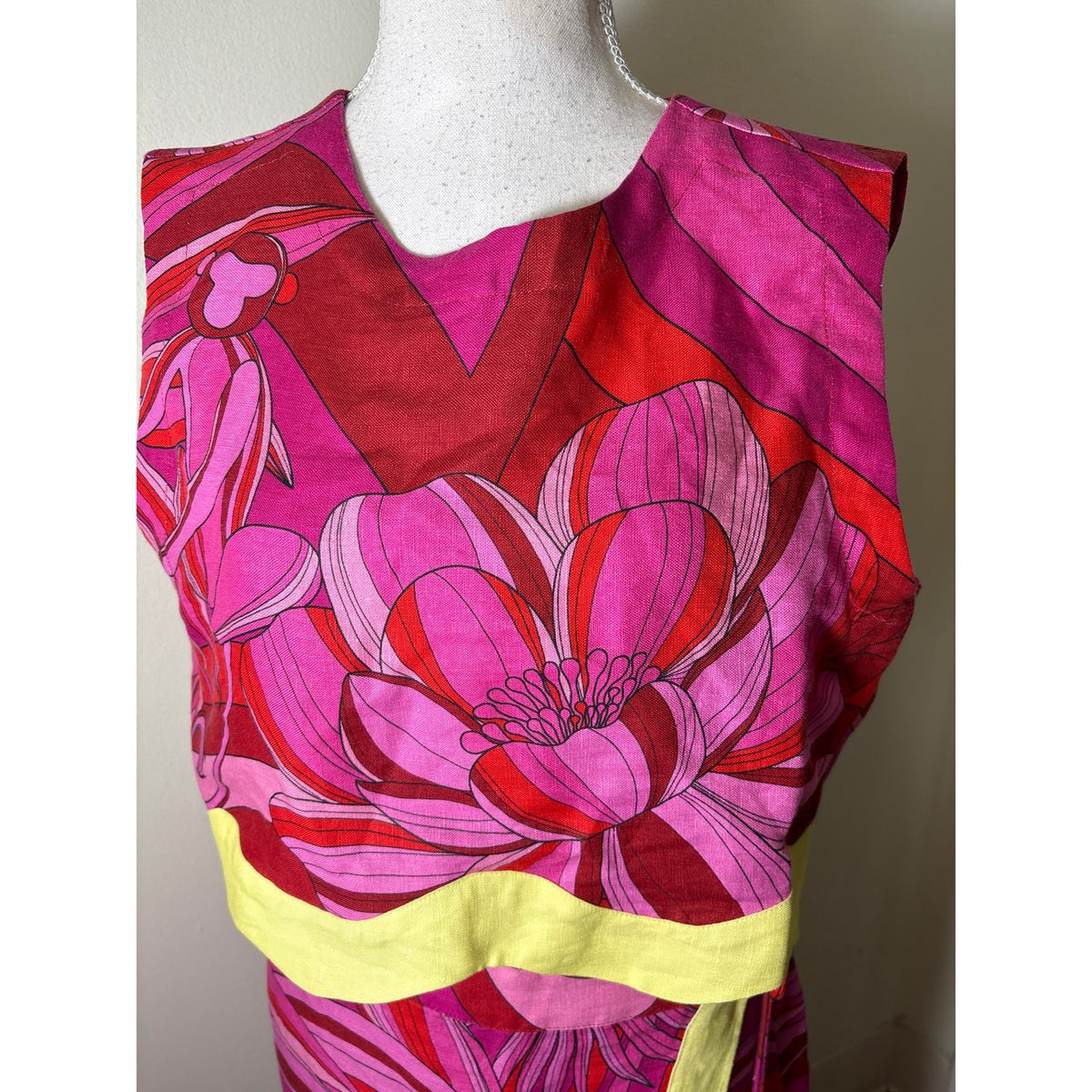 Farm Rio Hot Pink Retro Linen Sarong and Top Set
