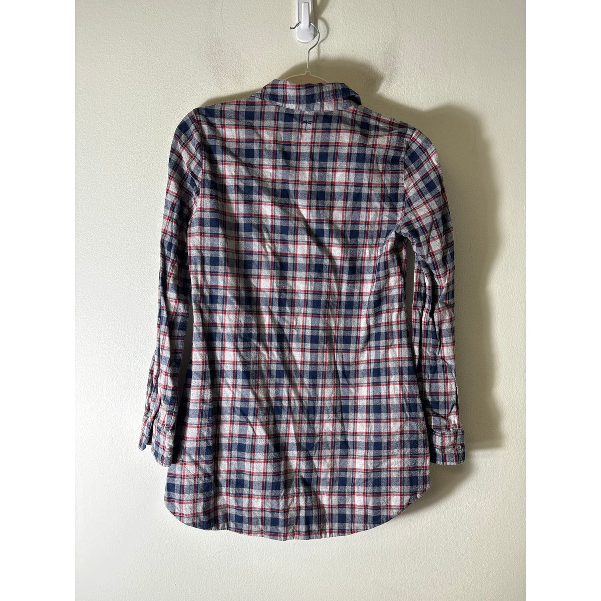 Tyler Boe Red Navy Plaid Flannel Button Up Shirt Sz XS