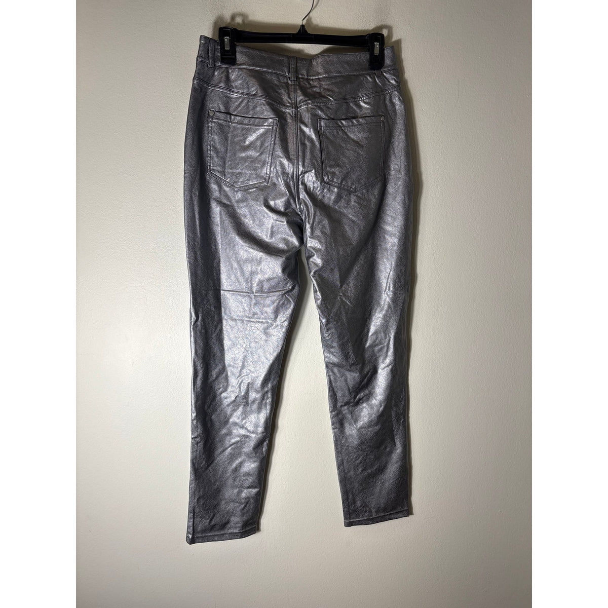 NWT Comando Metallic Silver Faux Leather Pants Sz M