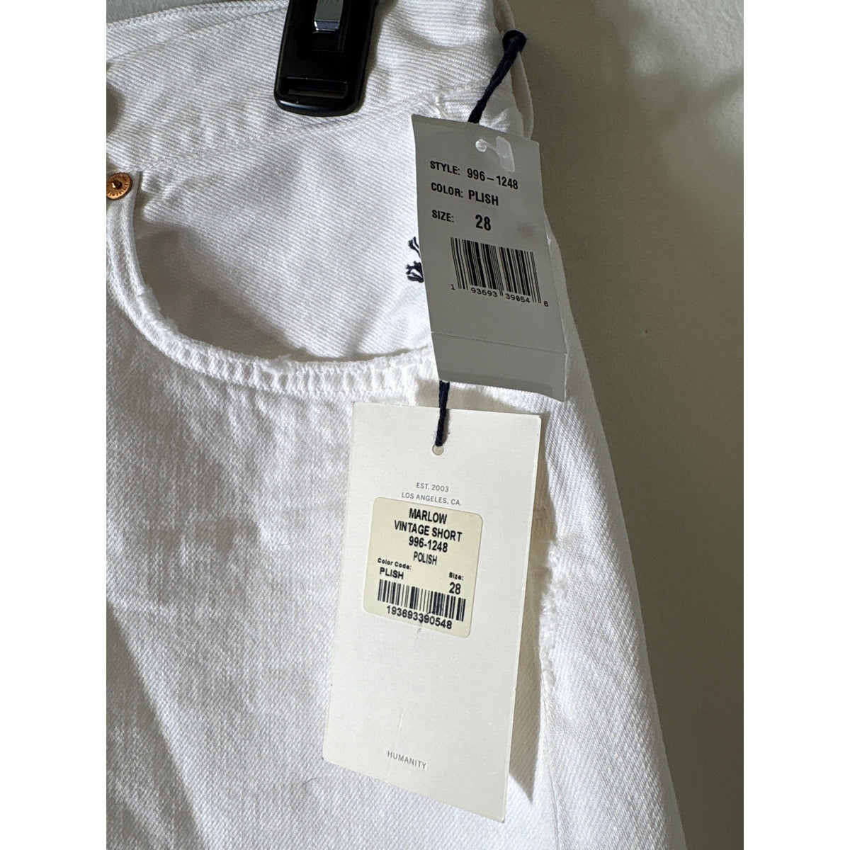 NWT Citizens of Humanity White "Marlow"  Off Shorts Sz 28