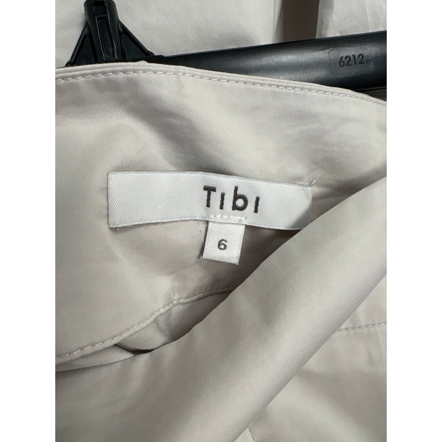 Tibi Light Khaki Front TIe Midi Wrap Skirt Sz 6