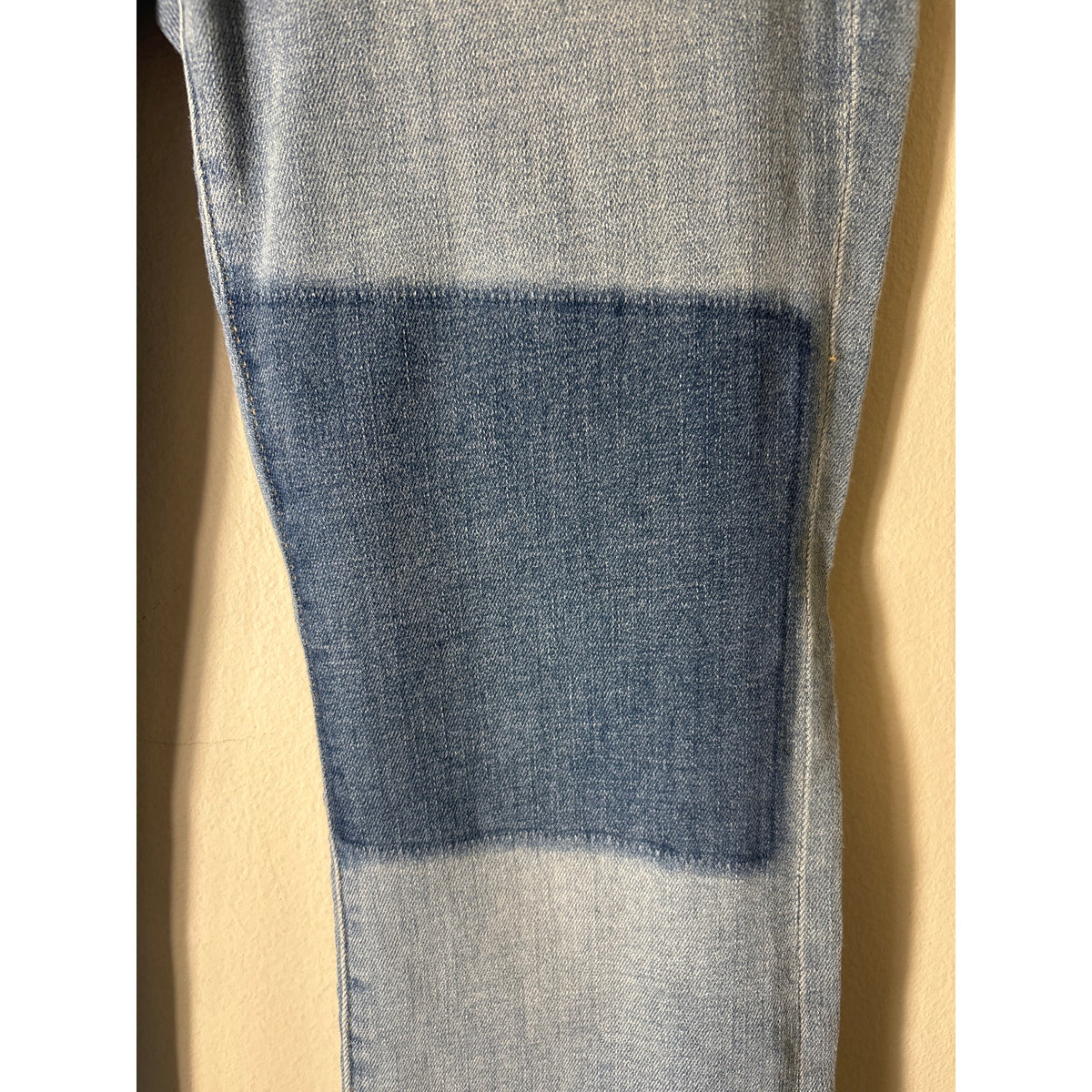 Ann Taylor Loft Light Wash Patchwork The Kick Crop Blue Jeans Sz 4