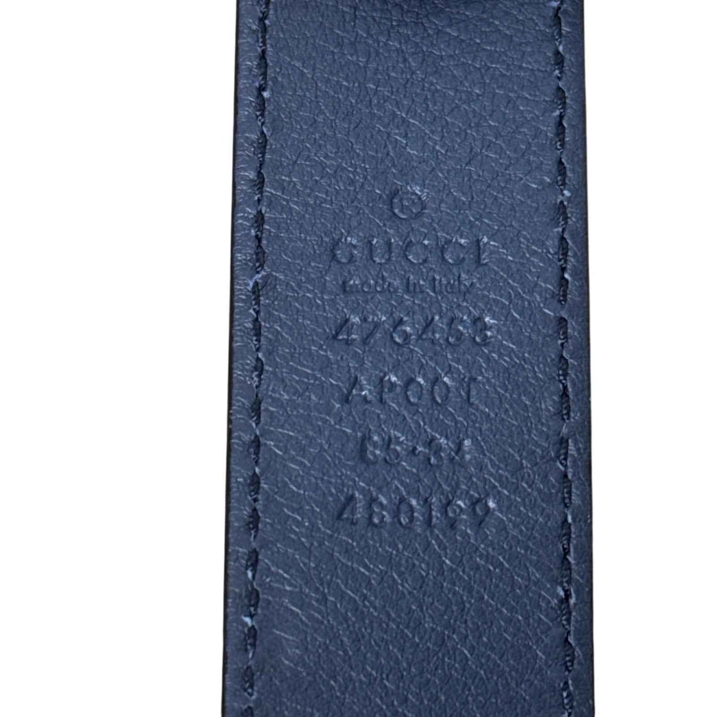 Gucci Dionysus Navy Leather Belt Sz 36"