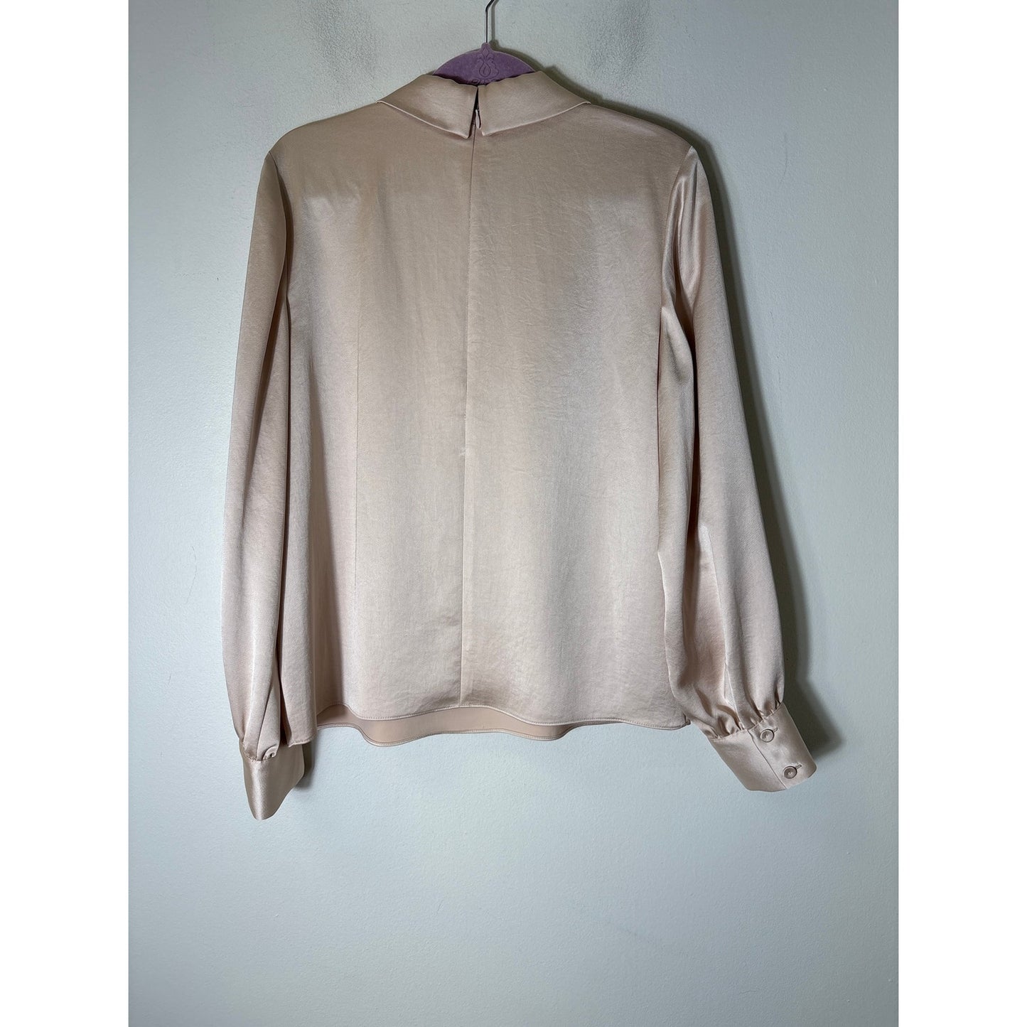 Tara Jarmon Tianna Beige Satiny Blouse Sz 42 (large)