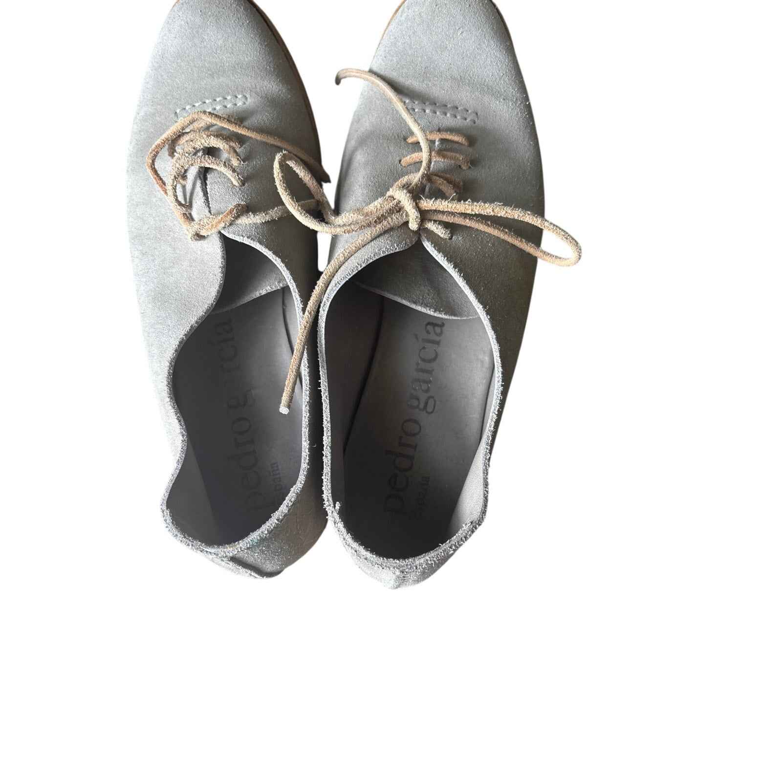 Pedro Garcia Gray Suede Lace Up SHOE Sz 38