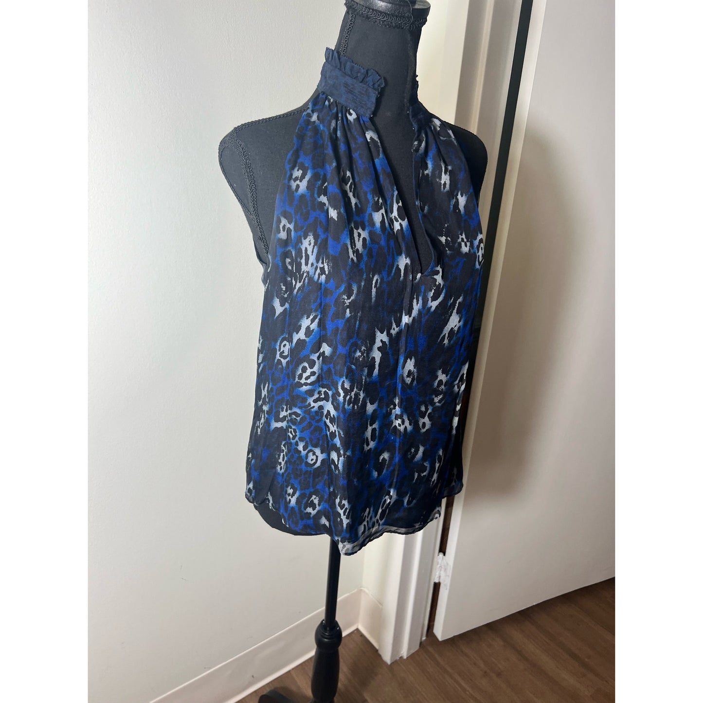 Ramy Brook Animal Print Silk High Neck Swing Tank size small