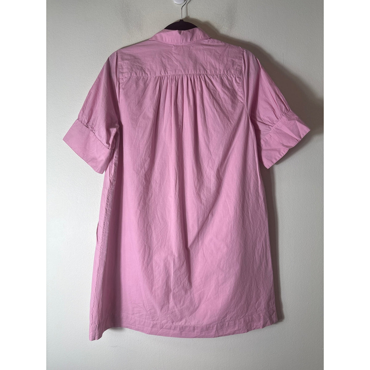 Lilla P Pink Half Sleeve Button Up Cotton Shirt Sz S