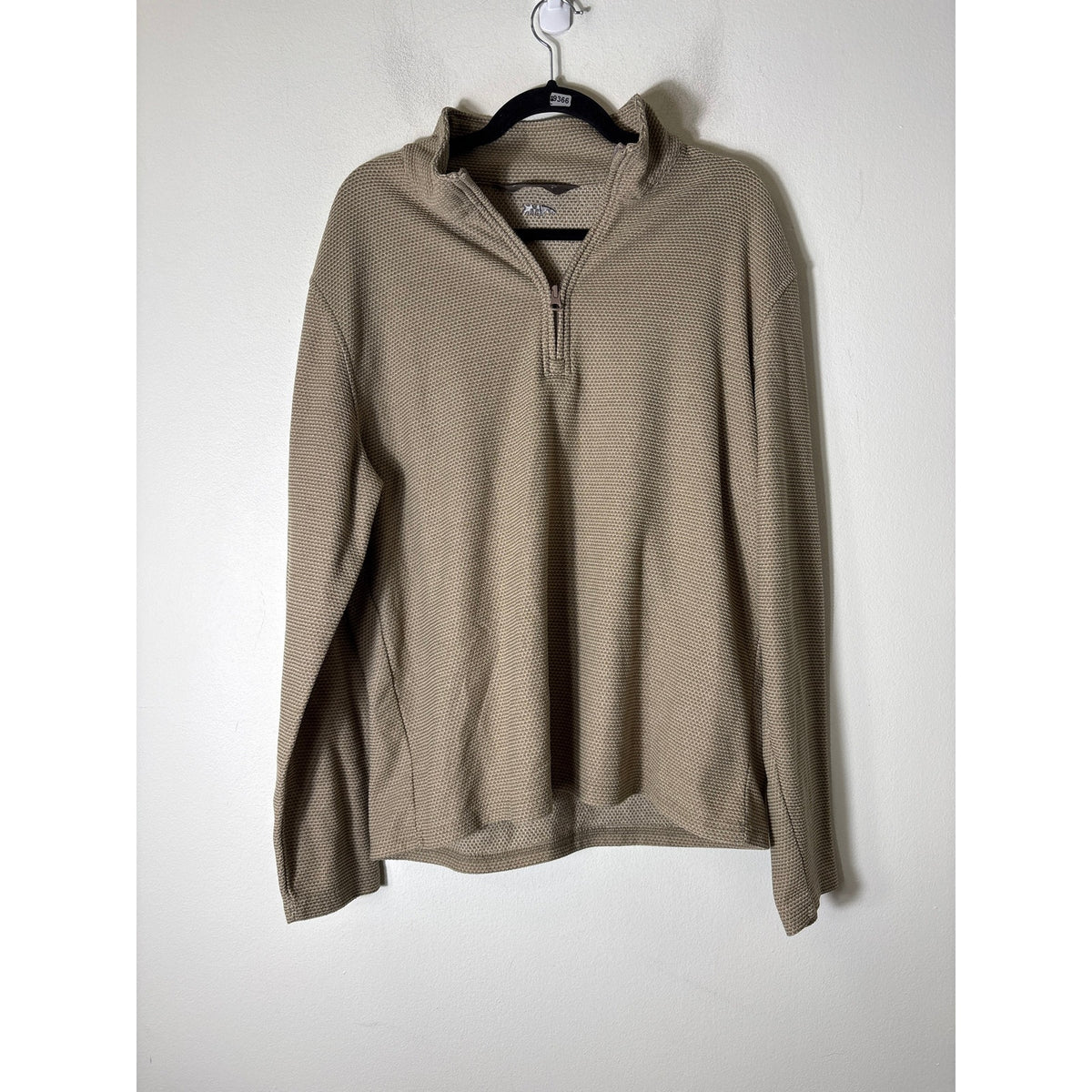 Mens Mountain Khakis Brown Textured 3/4 Pullover Sweater Fleece Sz L