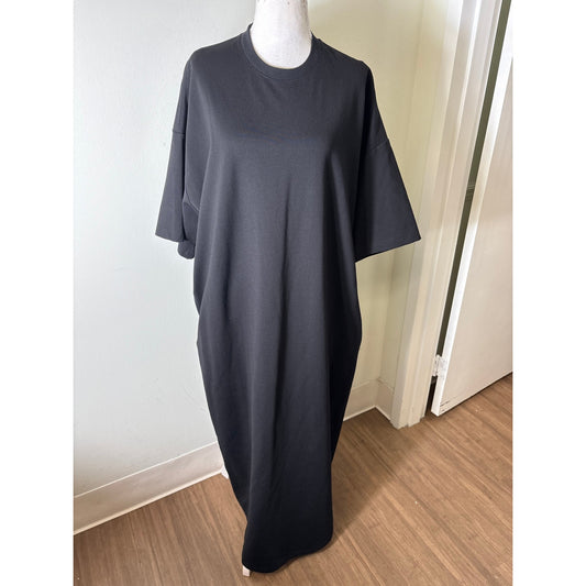 STUAD Black Short Sleeve Crew Neck Maxi Dress Sz M/L