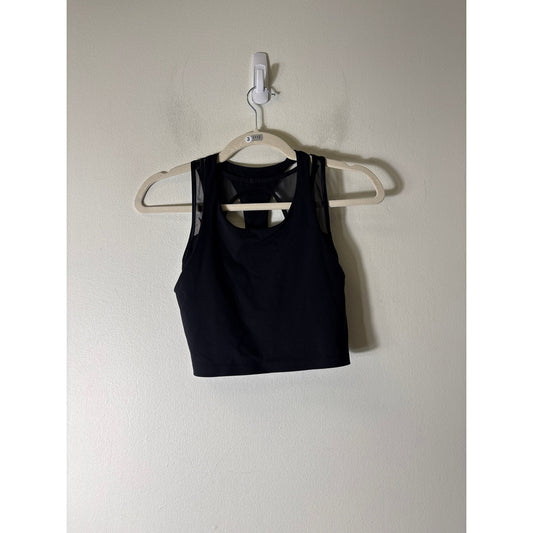 Lululemon Black Cropped Athletic Top with Built in Bra Sz S