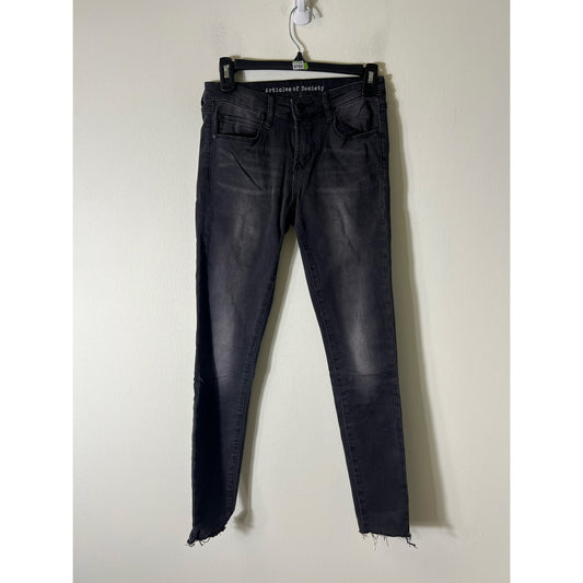 Articles of Society Black Skinny Jeans W Frayed Ankles Sz 26
