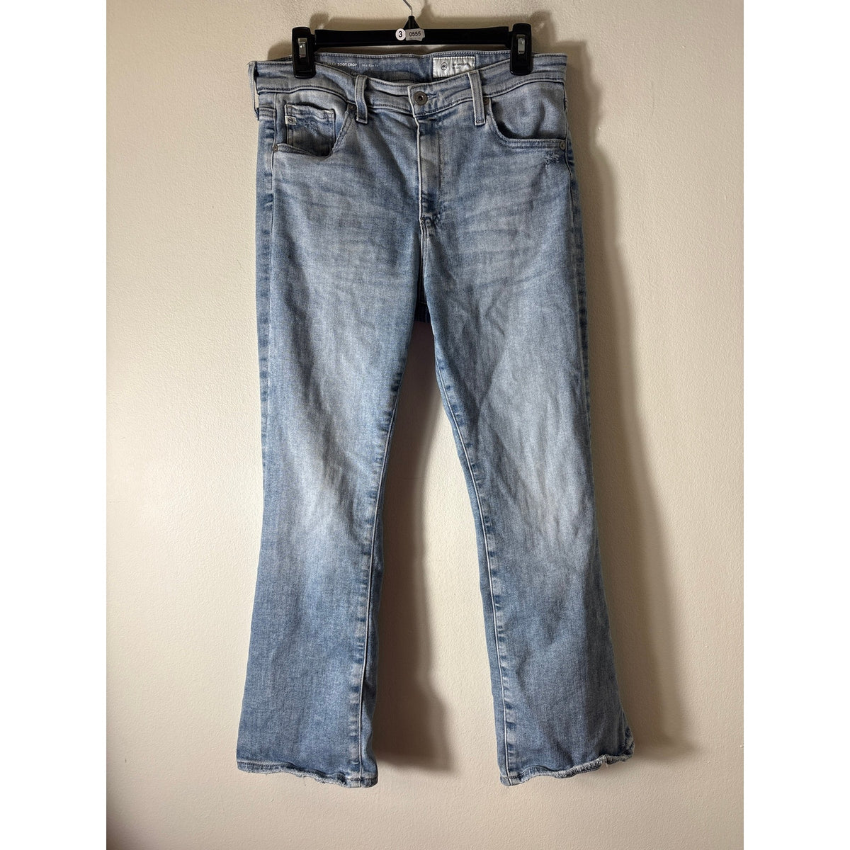 AG Light Wash Farrah Boot Crop Blue Jeans Sz 31
