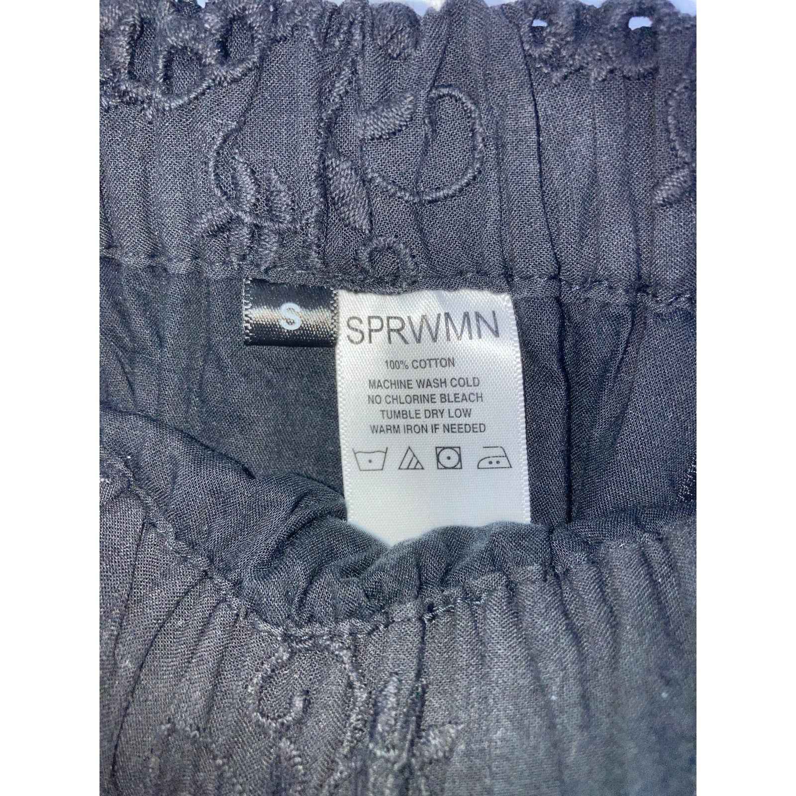 SPRWMN Black Eyelet Maxi Skirt Sz S