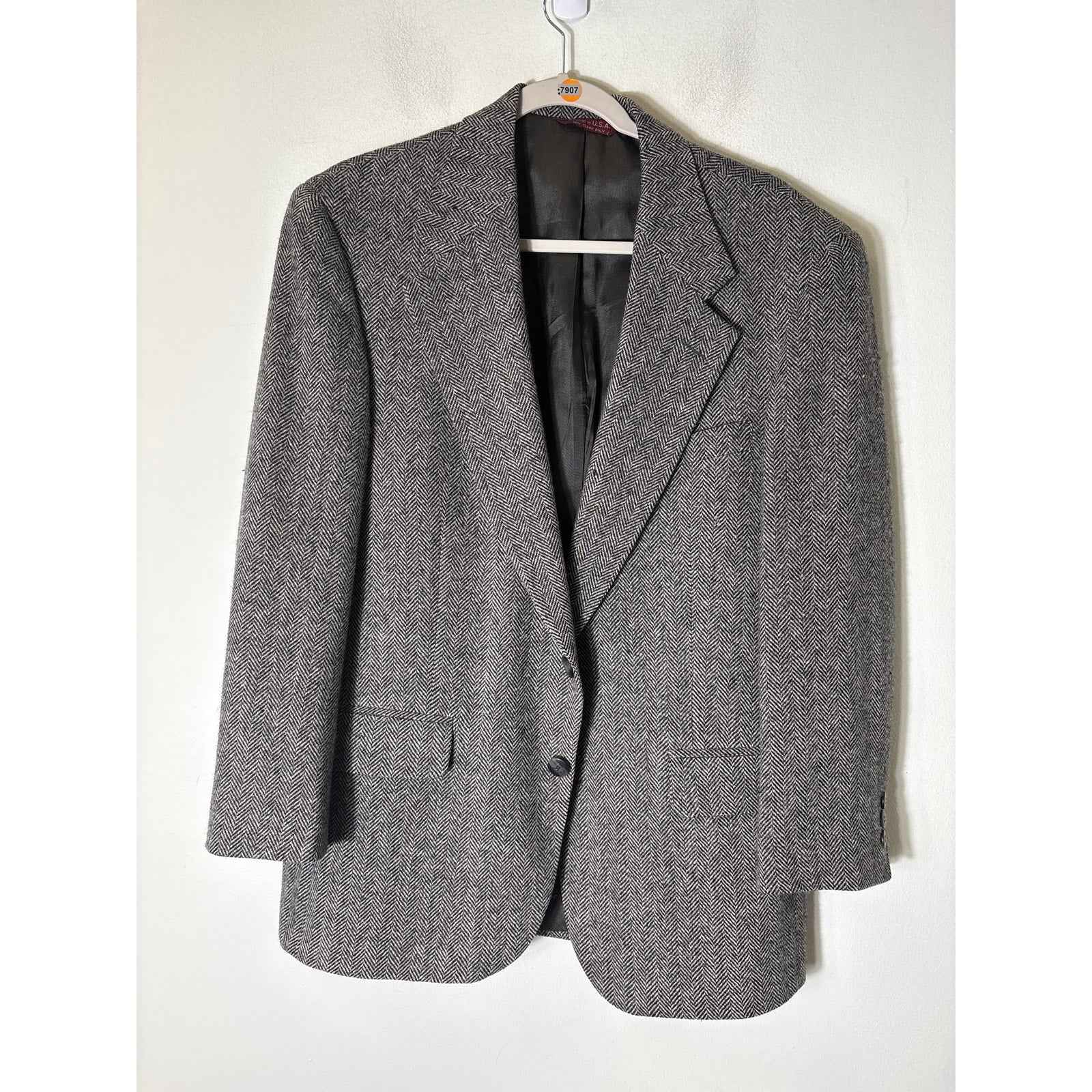 Mens Hanover Square Black Houndstooth Sports Jacket Custom