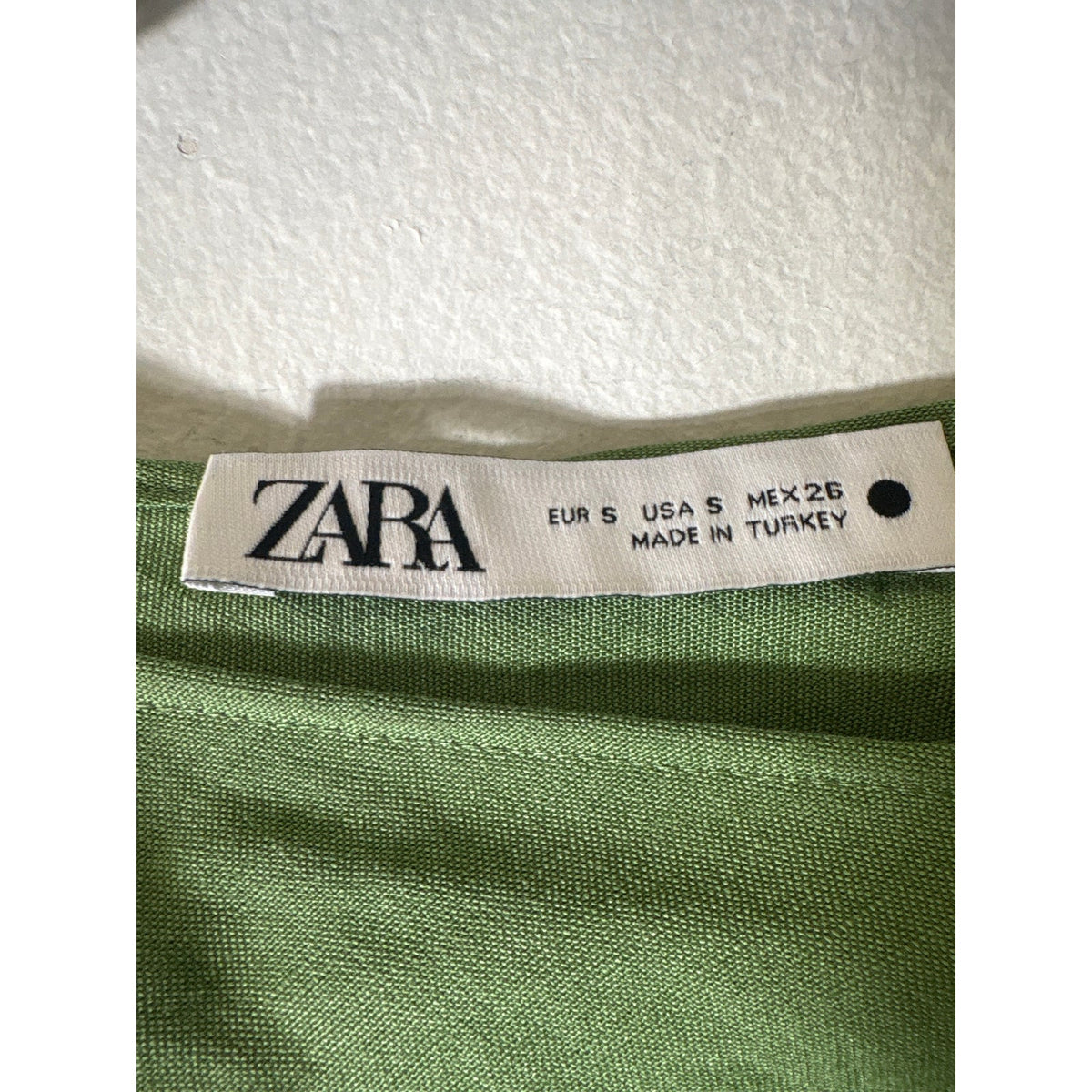 Zara Green Twisted Shoulder Column Maxi Dress Sz S