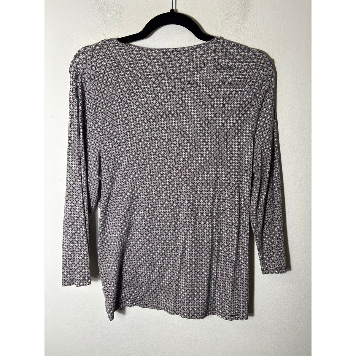 Talbots Brown Criss Cross Front V Neck 3/4 Sleeve Sz LP