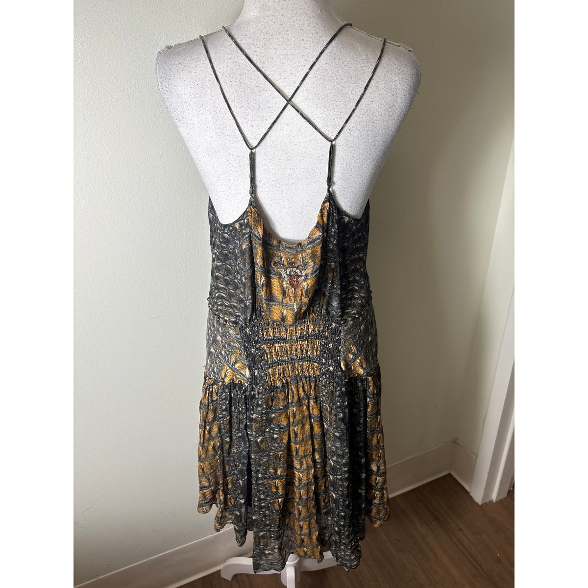 Camilla Black Silk Sleeveless Mini Dress Sz L