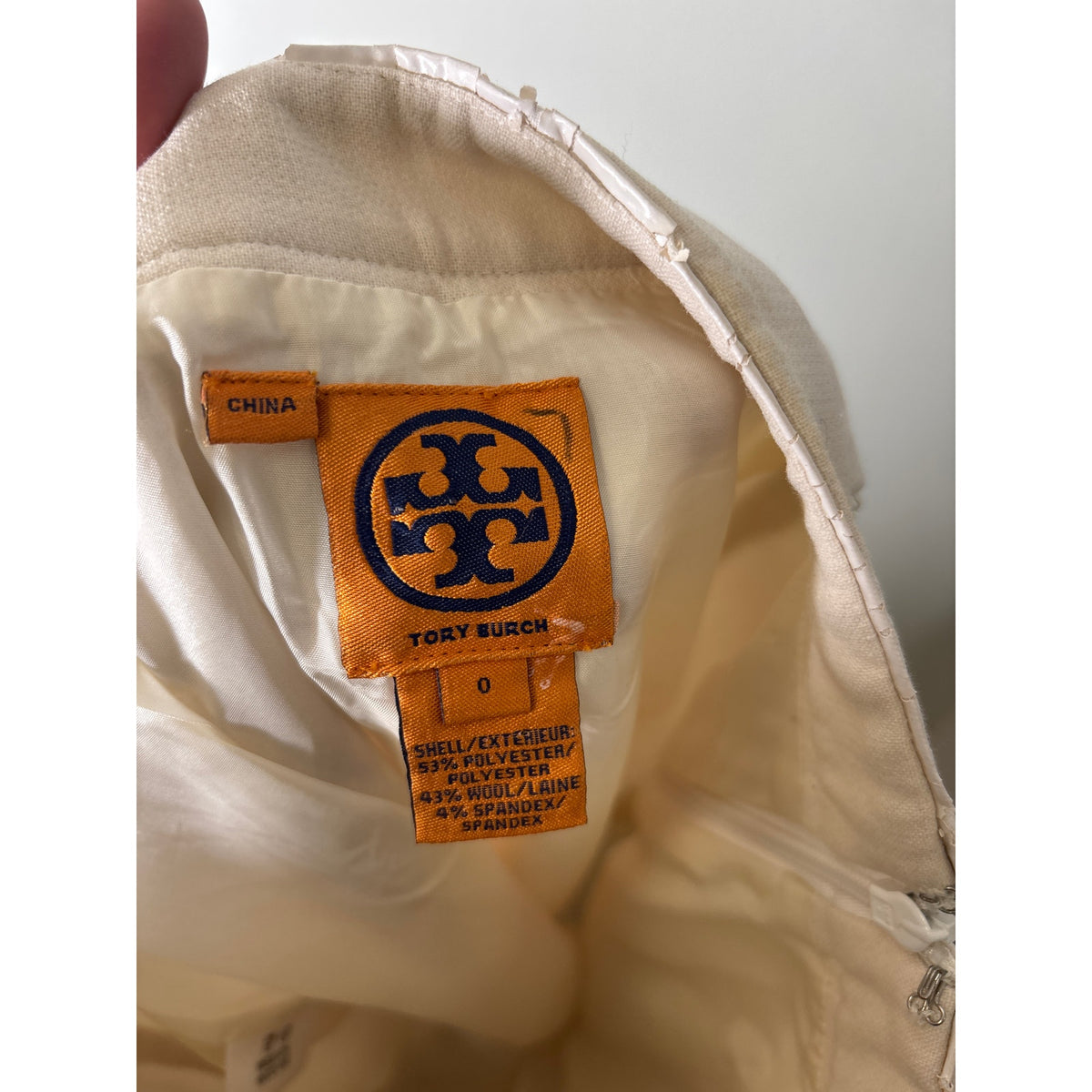 Tory Burch Off White Below the Knee Pencil Skirt Sz 0