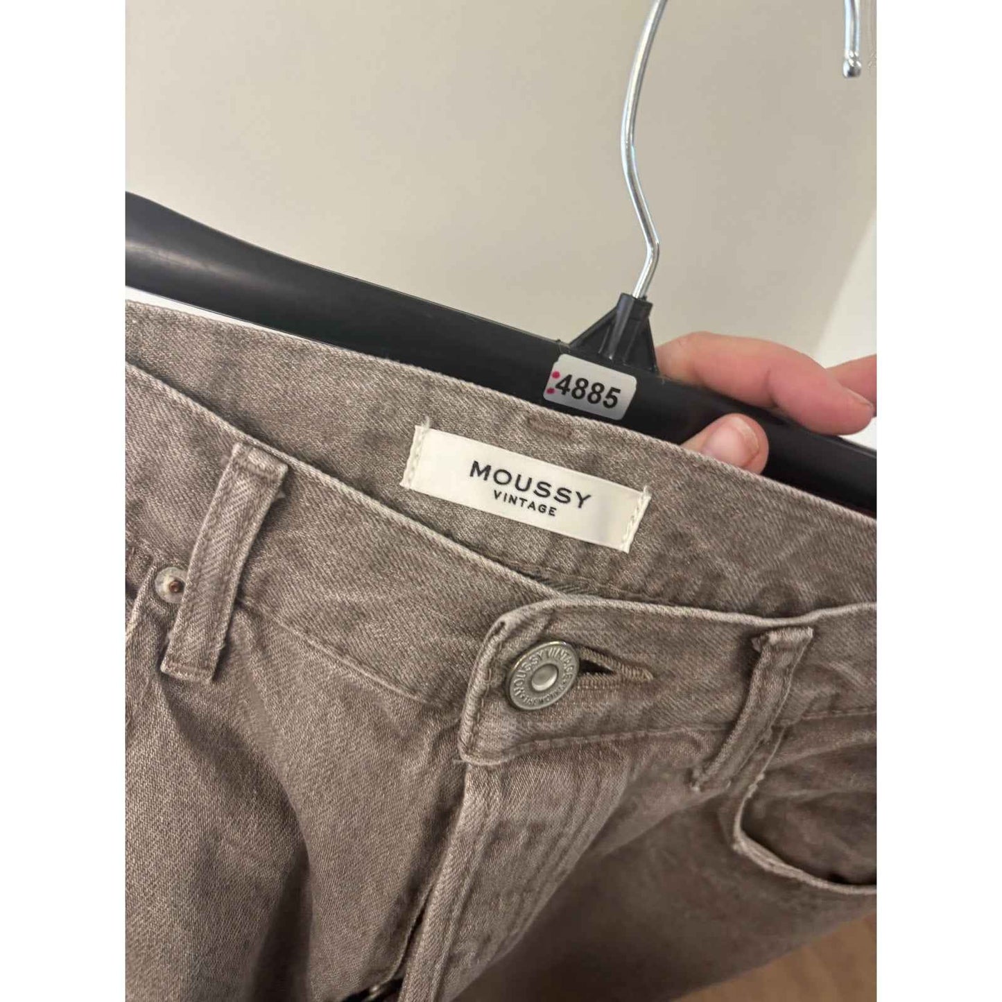 Moussy Vintage Brownish Gray Button Fly Straight Leg Jeans Sz 27