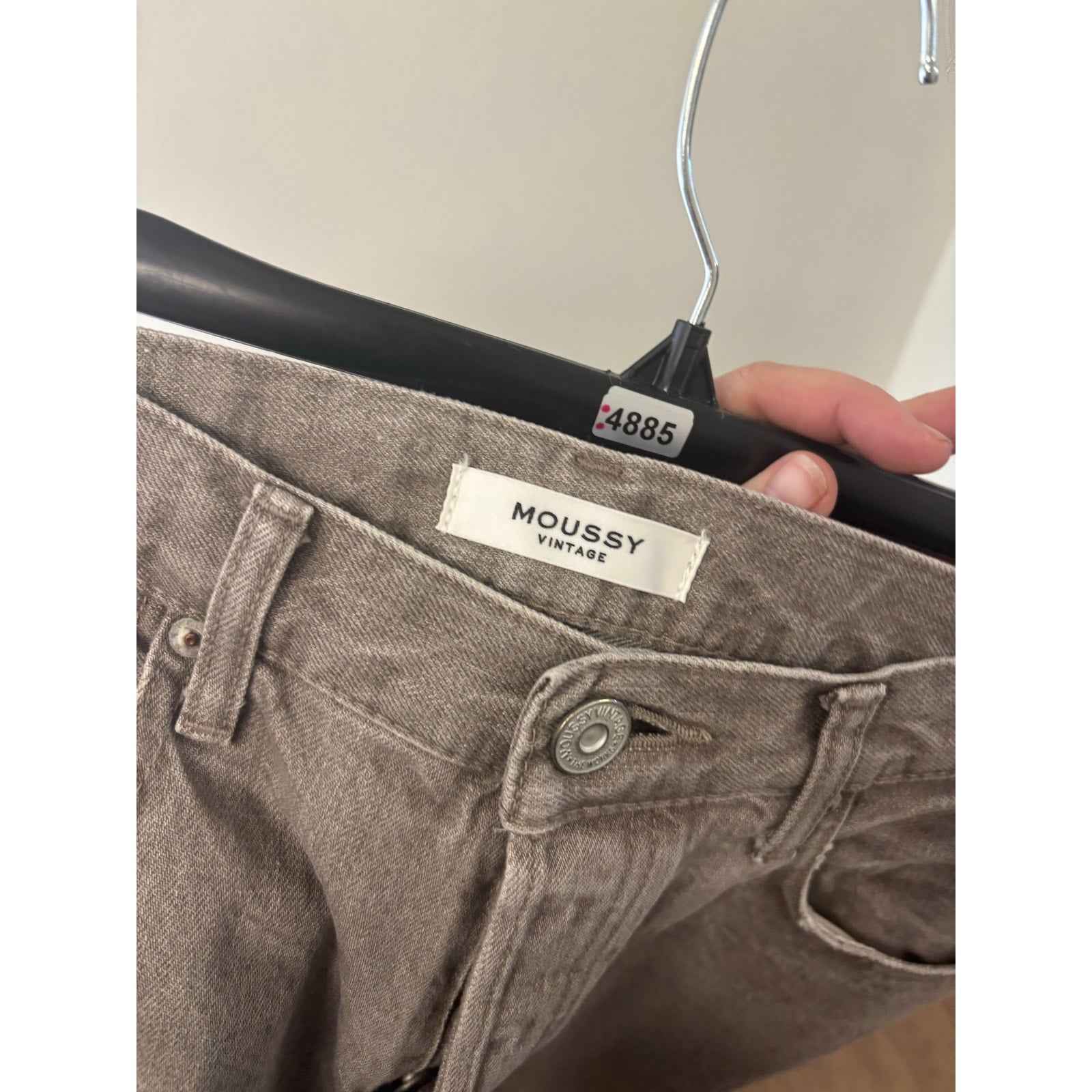 Moussy Vintage Brownish Gray Button Fly Straight Leg Jeans Sz 27