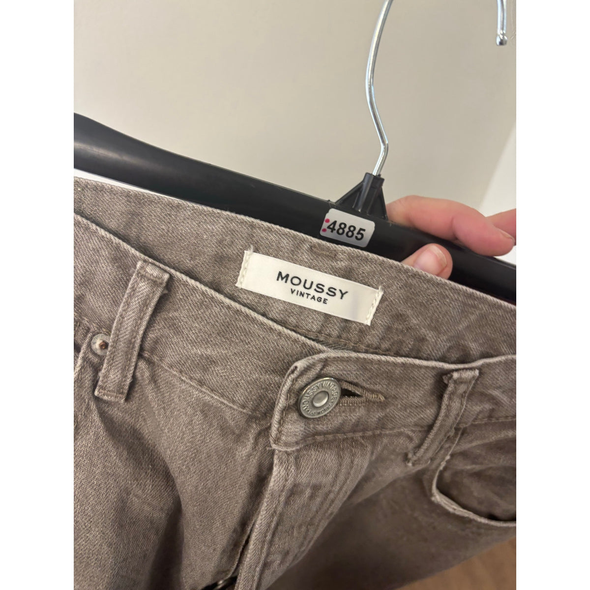 Moussy Vintage Brownish Gray Button Fly Straight Leg Jeans Sz 27