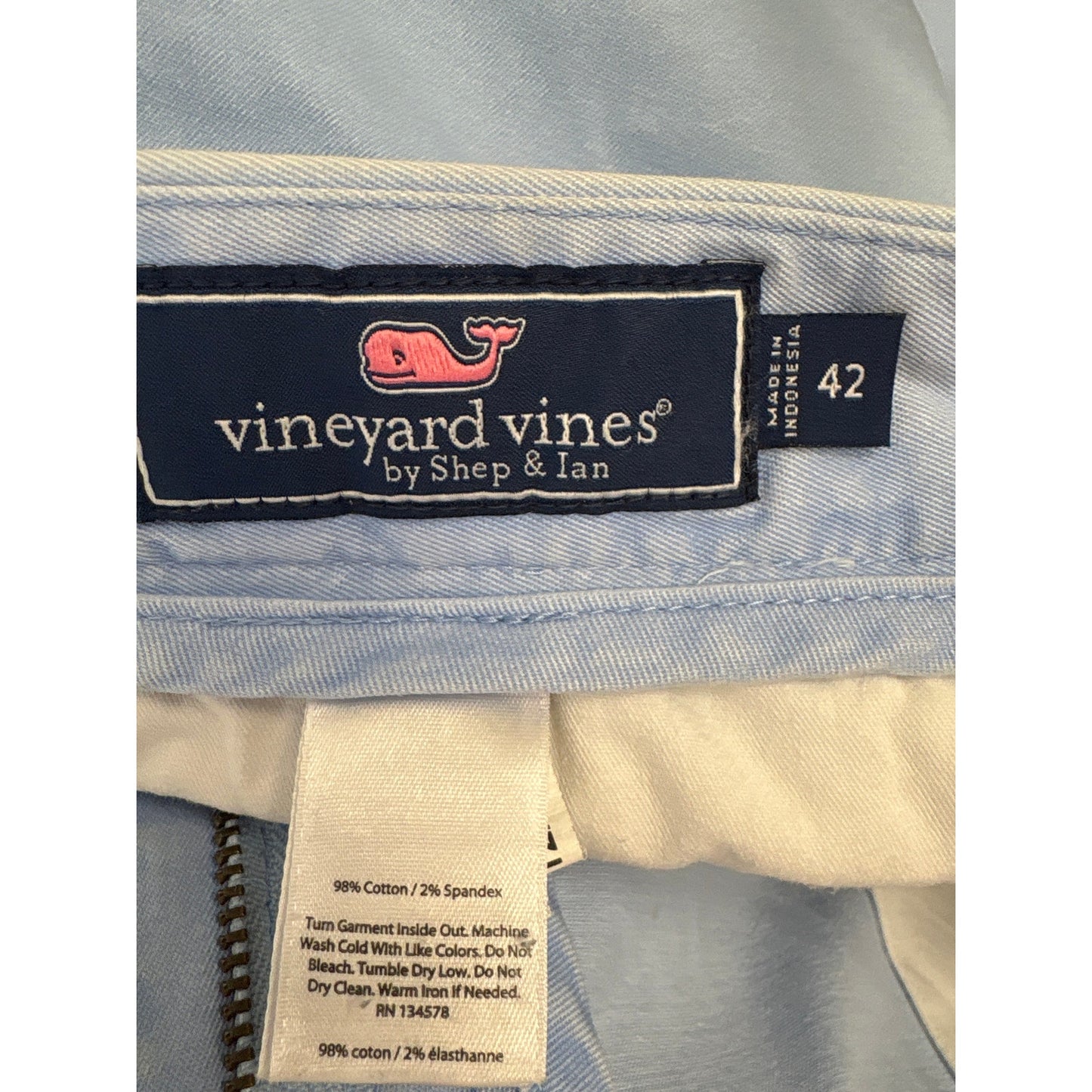 Mens Vineyard Vines Lightest Blue Cotton Shorts Sz 42