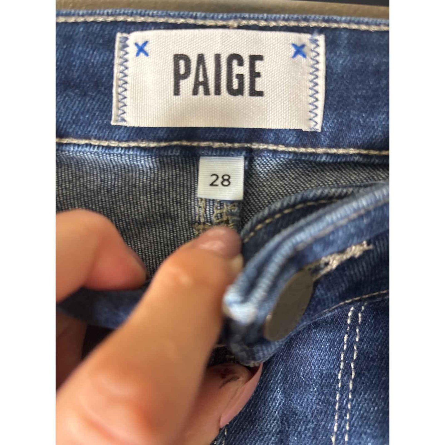 NWT Paige Medium Wash "Hoxton Slim" Blue Jeans Sz 28