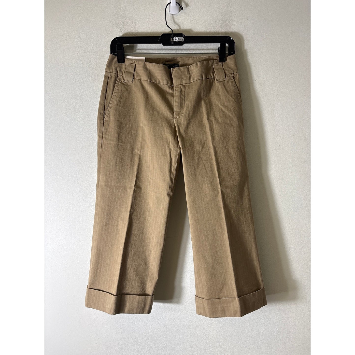 NWT Banana Republic Khaki and White Stripe Capri Pants Sz 2
