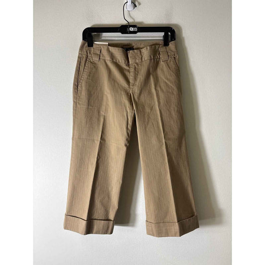 NWT Banana Republic Khaki and White Stripe Capri Pants Sz 2