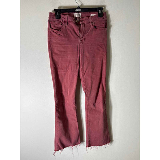 Frame Red Washed Le Crop Mini Boot Sz 27