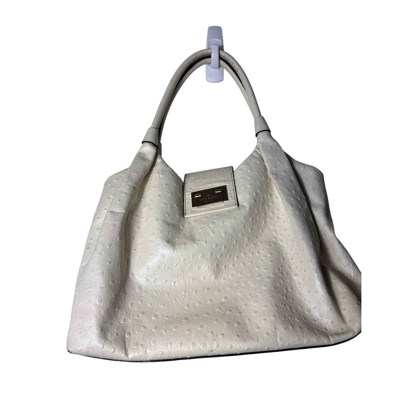 Kate Spade Off White Pebbled Leather Shoulder Bag