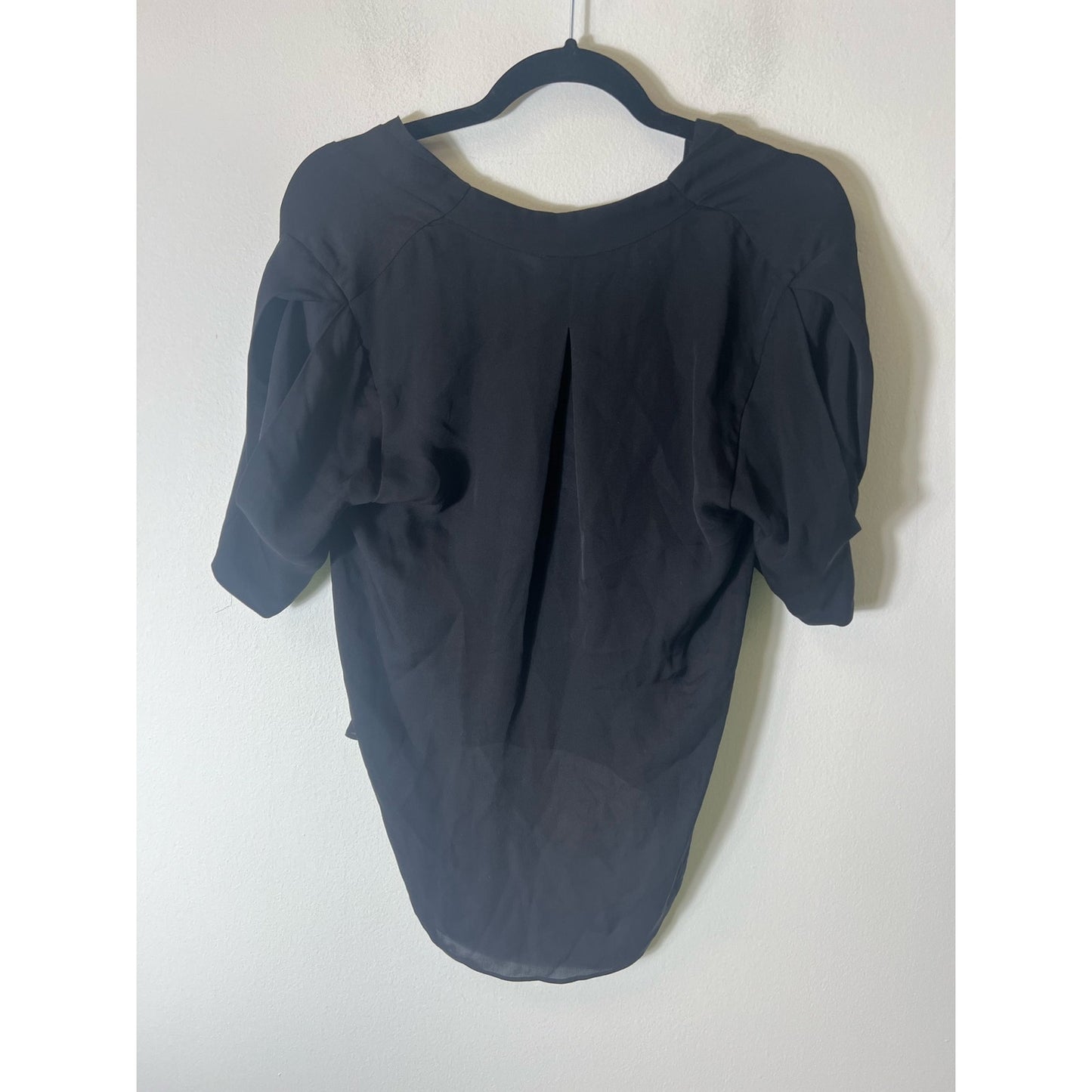 Joie Black Sheer Short Sleeve Top Sz S