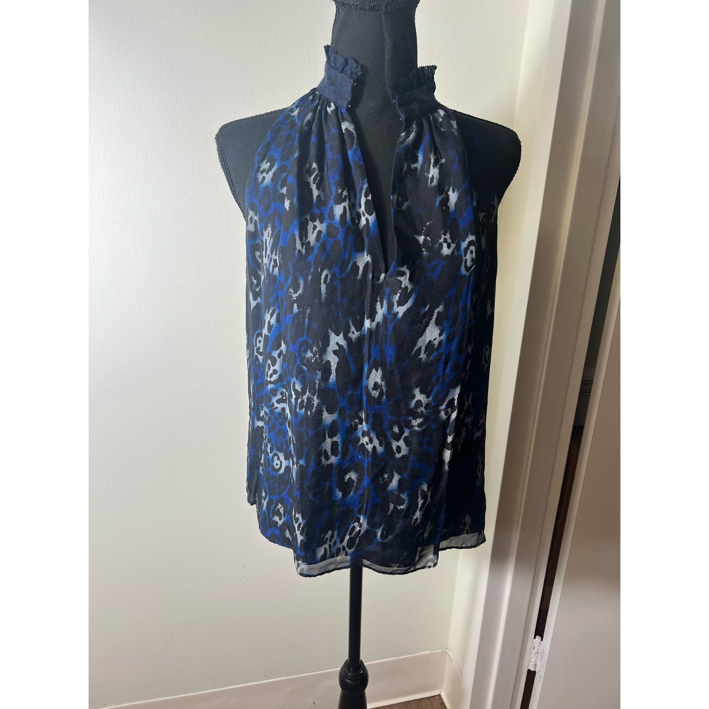 Ramy Brook Animal Print Silk High Neck Swing Tank size small