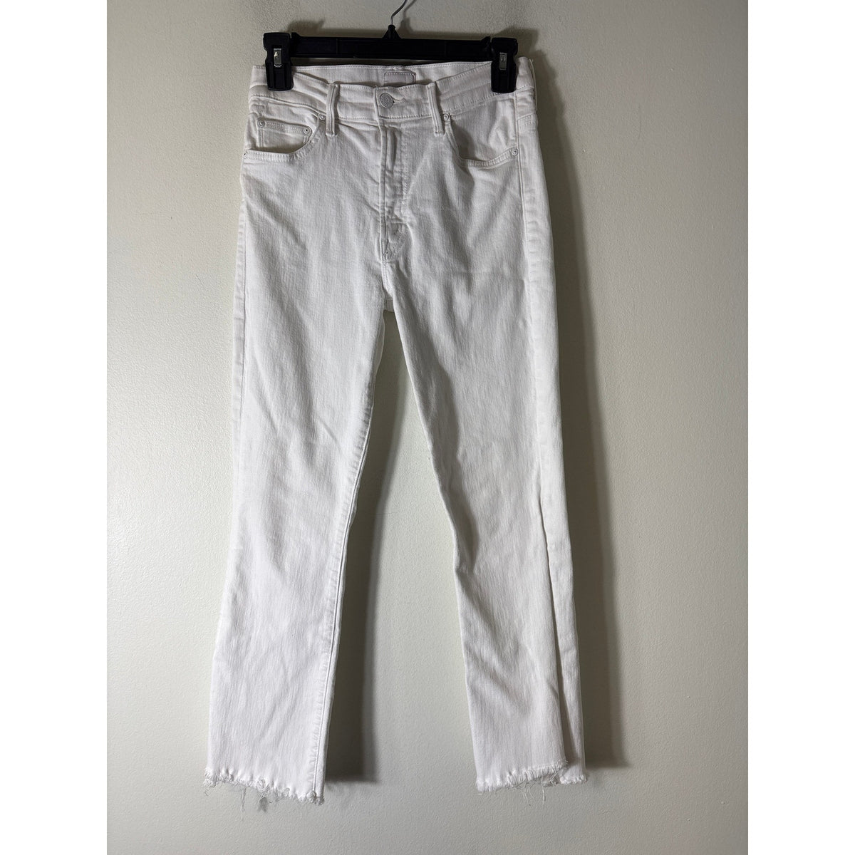 Mother White The Insider Crop Step Fray Denim Jeans Sz 27